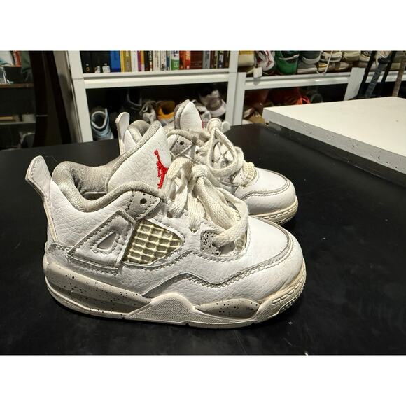 Nike Air Jordan 4 Retro White Oreo (PS) BQ7670-100 Size 7c - Picture 1 of 8